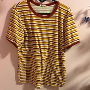 Ardene Red and Orange Striped Top